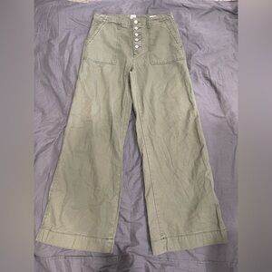 GAP Sage Green High Rise Wide-Leg Trousers